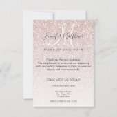 Roos Gold Glitter Heropening Salon COVID Safety Bedankkaart (Achterkant)