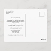 Roos Gold Glitter Heropening Salon COVID Safety Briefkaart (Achterkant)