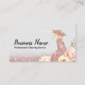 Roos Gold Glitter House Cleaning Maid Service Visitekaartje (Voorkant)