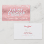 Roos Gold Glitter House Cleaning Visitekaartjes (Voorkant / Achterkant)