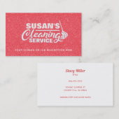 Roos Gold Glitter House Cleaning Visitekaartjes (Voorkant / Achterkant)
