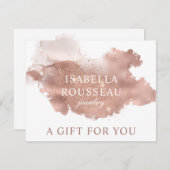 Roos Gold Glitter Ink Jewelry Gift Certificate (Voorkant / Achterkant)