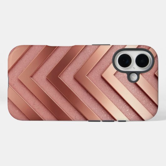 Roos Gold Glitter iPhone 16 Hoesje (Achterkant (horizontaal))