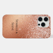 Roos Gold Glitter iPhone Hoesje (Achterkant horizontaal)