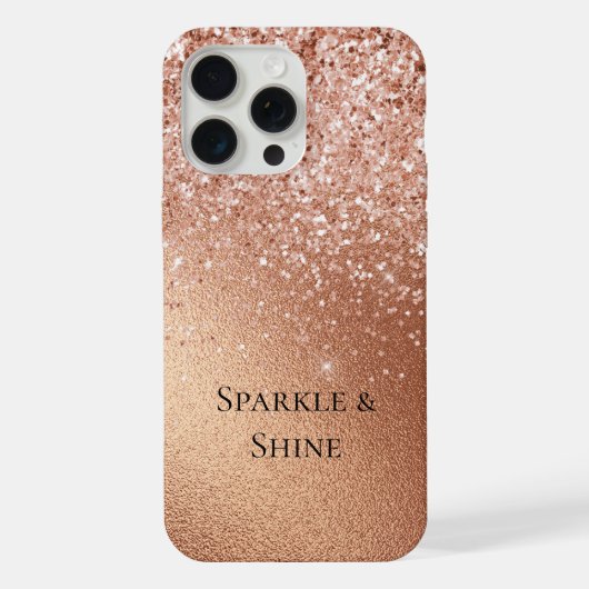 Roos Gold Glitter iPhone Hoesje (Achterkant)