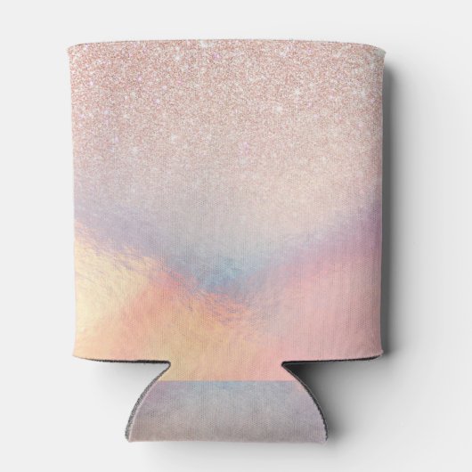 Roos Gold Glitter Iridescent Holographic Gradient Blikjeskoeler (Achterkant)