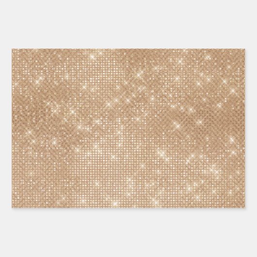 Roos Gold Glitter Iridescent Holographic Gradient Inpakpapier Vel (Voorkant 2)