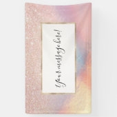 Roos Gold Glitter Iridescent Holographic Gradient Spandoek (Verticaal)