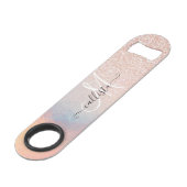 Roos Gold Glitter Iridescent Holographic Gradient Speed Flessenopener (Voorkant Gekanteld)