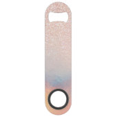 Roos Gold Glitter Iridescent Holographic Gradient Speed Flessenopener (Achterkant)