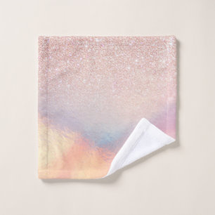 Roos Gold Glitter Iridescent Holographic Gradient Washandje