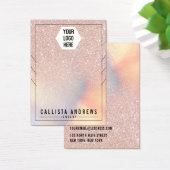 Roos Gold Glitter Iridescent Ketting display Visitekaartje (Bureau)