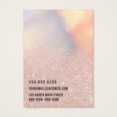 Roos Gold Glitter Iridescent Logo Woordbeeldscherm Visitekaartje (Achterkant)