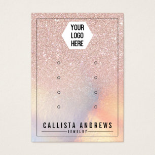 Roos Gold Glitter Iridescent Logo Woordbeeldscherm Visitekaartje