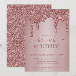 Roos Gold Glitter is een brunch bubbelbad Kaart
