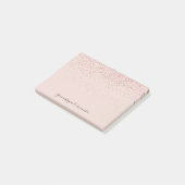 Roos Gold Glitter Je bericht Post-it® Notes (Schuin)