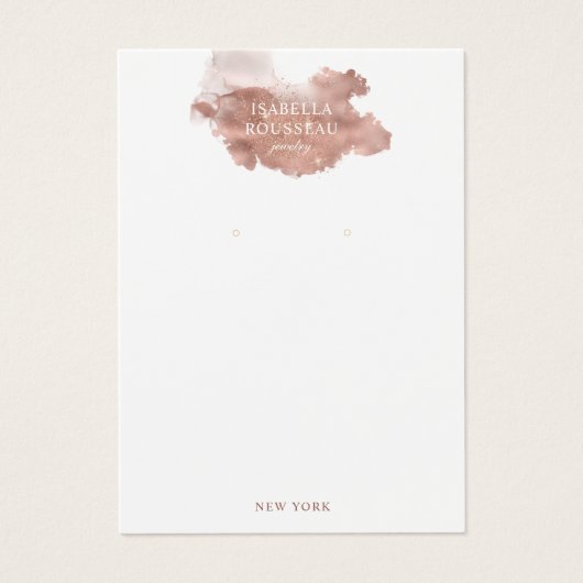 Roos Gold Glitter Jewelry Earring Display Kaart (Voorkant)