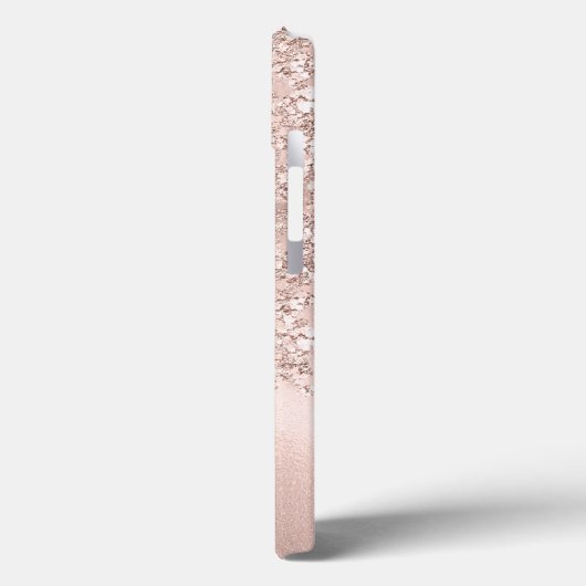 Roos Gold Glitter Jewels Monogram Case-Mate iPhone Case (Achterkant / Links)