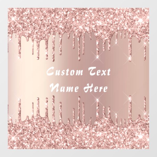 Roos Gold Glitter Jouw naam Tekstvenster Cling Raamsticker (Vel)