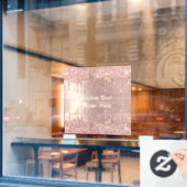 Roos Gold Glitter Jouw naam Tekstvenster Cling Raamsticker (Cafe Raam)