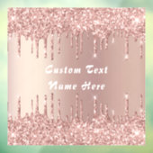 Roos Gold Glitter Jouw naam Tekstvenster Cling Raamsticker (Vel 3)