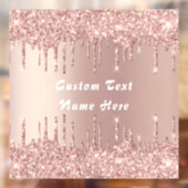 Roos Gold Glitter Jouw naam Tekstvenster Cling Raamsticker (Vel 2)