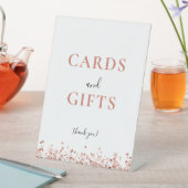 Roos Gold Glitter kaarten geschenken teken Reclamebord Met Voetstuk (Insitu)