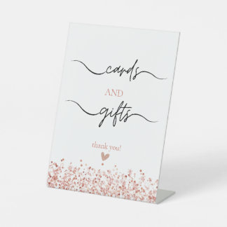 Roos Gold Glitter kaarten geschenken teken Reclamebord Met Voetstuk