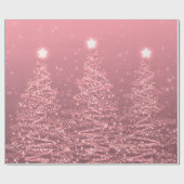 Roos Gold Glitter kerstbomen Holiday  Cadeaupapier (Vlak)