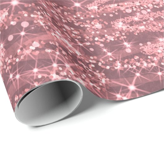 Roos Gold Glitter kerstbomen Holiday  Cadeaupapier (Rol Hoek)