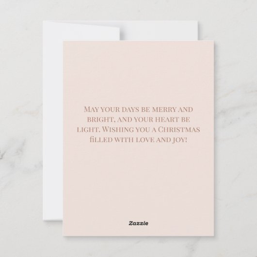 Roos Gold Glitter Kerstmis Fotokaart Feestdagenkaart (Achterkant)