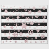 Roos Gold Glitter-kerstsnowflake-patroon Cadeaupapier (Vlak)