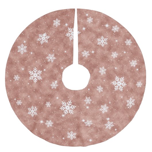 Roos Gold Glitter kerstster Snowflake Patroon Kerstboom Rok (Voorkant)