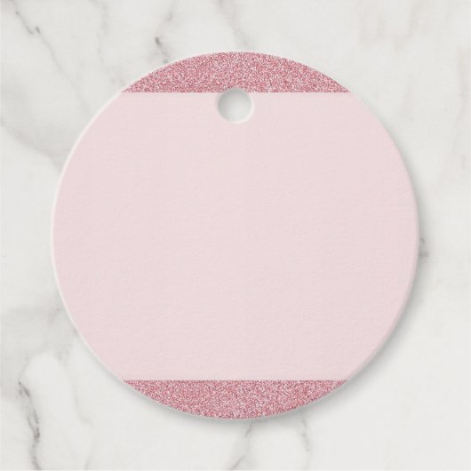 Roos Gold Glitter Kijk blanco Sjabloon elegant Bedankjes Labels (Voorkant)