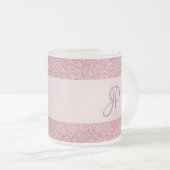 Roos Gold Glitter Kijk Monogram Trendy Sjabloon Matglas Koffiemok (Voorkant rechts)