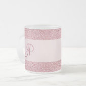 Roos Gold Glitter Kijk Monogram Trendy Sjabloon Matglas Koffiemok (Voorkant links)