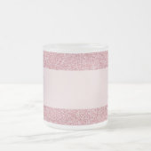 Roos Gold Glitter Kijk Monogram Trendy Sjabloon Matglas Koffiemok (Center)