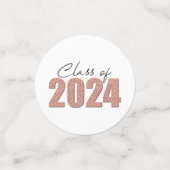 Roos Gold Glitter Klasse van 2024 Confetti (Kleine voorkant)