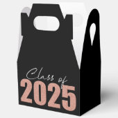 Roos Gold Glitter Klasse van 2025 Bedankdoosjes (Open)