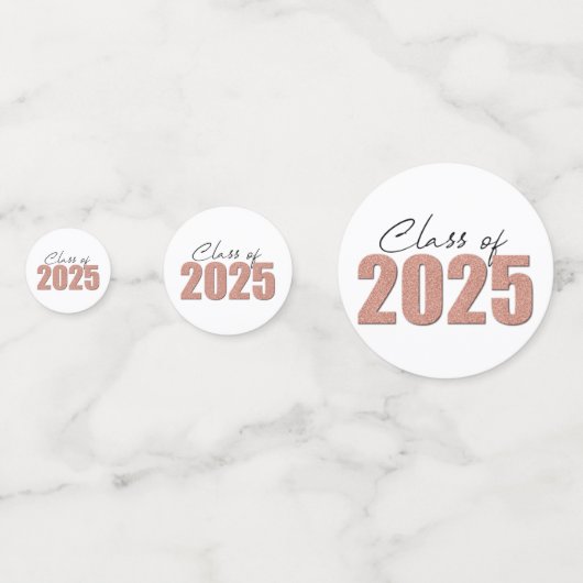 Roos Gold Glitter Klasse van 2025 Confetti (Voorkanten)