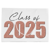 Roos Gold Glitter Klasse van 2025 Groot Cadeauzakje (Achterkant)