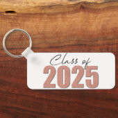 Roos Gold Glitter Klasse van 2025 Sleutelhanger (Achterkant)