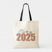 Roos Gold Glitter Klasse van 2025 Tote Bag (Achterkant)
