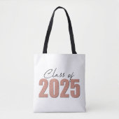 Roos Gold Glitter Klasse van 2025 Tote Bag (Voorkant)