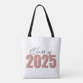 Roos Gold Glitter Klasse van 2025 Tote Bag (Achterkant)