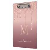 Roos Gold Glitter Klembord Aangepaste letter en na (Links)