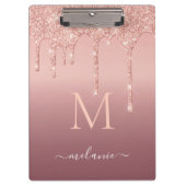 Roos Gold Glitter Klembord Aangepaste letter en na (Voorkant)