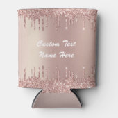 Roos Gold Glitter Koelbox met aangepaste tekstnaam Blikjeskoeler (Voorkant)