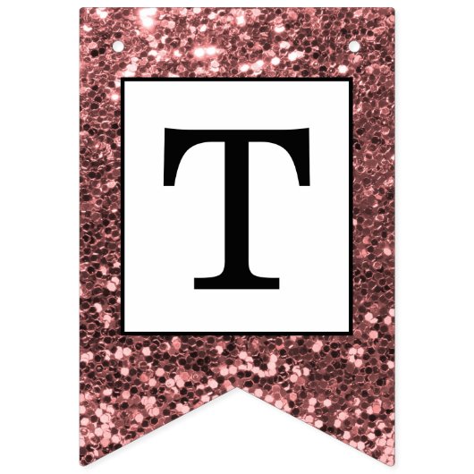 Roos Gold Glitter-koppelingstekker - Knot-foto Vlaggetjes (Tweede vlag)