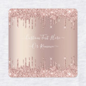 Roos Gold Glitter Labels met aangepaste tekstnaam (Design 1)